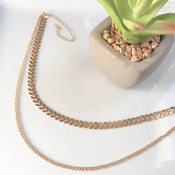 Double Layer Chevron Choker Necklace - Picture 4 of 5